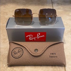 54 mm Gold Ray Band Sunglasses
